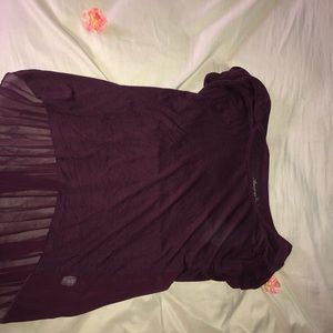 Maroon blouse with sheer back